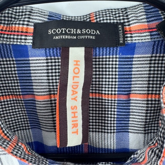 Scotch & Soda Blue and Red Casual Button Down Shirt - Picture 5 of 10